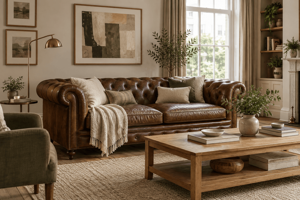 5 Ways to Style a Brown Leather Sofa - Kukuu Sofa