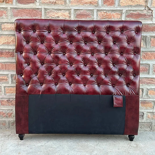 Kingsford Collection – Deep Burgundy Red Top Grain Buffalo Leather Headboard ( Available May End)