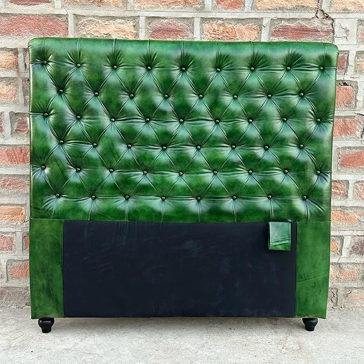 Kingsford Collection – Emerald Green Top Grain Buffalo Leather Headboard