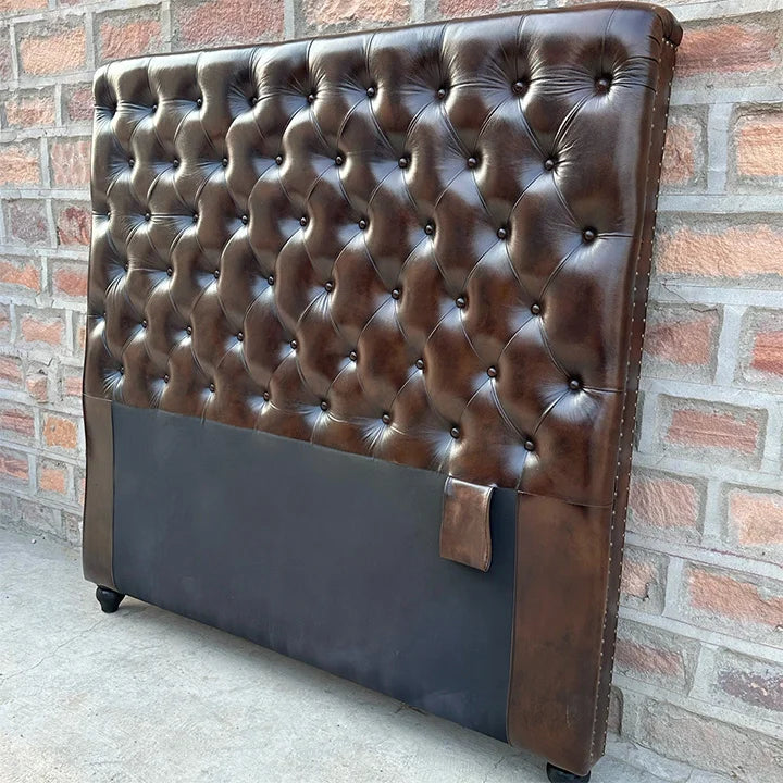 Kingsford Collection - Dark Brown Top Grain Buffalo Leather Headboard