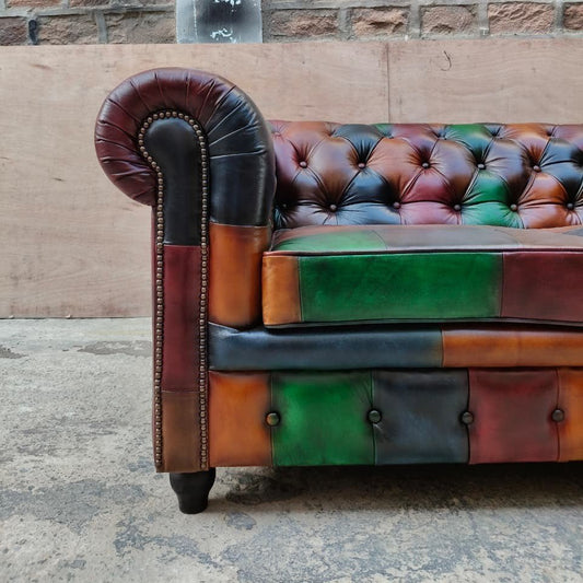Kingsford – Patchwork Special Edition Top Grain Buffalo Leather Sofa - Kukuu Sofa