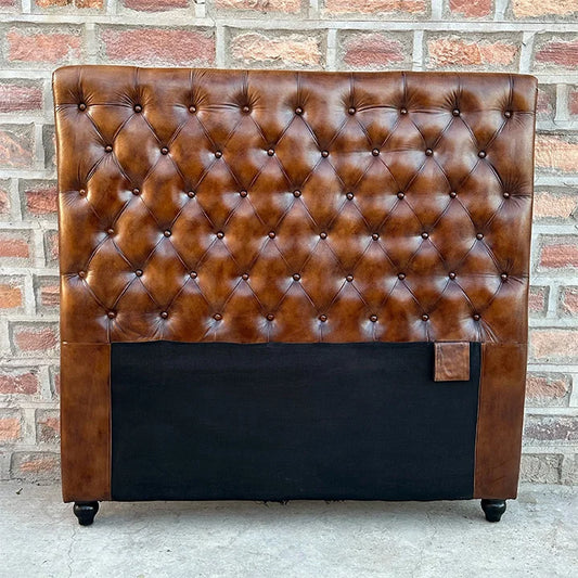 Kingsford Collection – Vintage Brown Top Grain Buffalo Leather Headboard (Available May End)