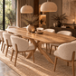 Kensington Solid Mango Wood Oval Dining Table – Light Brown - Kukuu Sofa