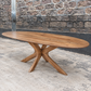 Kensington Solid Mango Wood Oval Dining Table – Light Brown - Kukuu Sofa