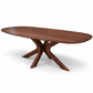 Kensington Solid Mango Wood Oval Dining Table – Walnut Brown - Kukuu Sofa