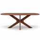 Kensington Solid Mango Wood Oval Dining Table – Walnut Brown - Kukuu Sofa