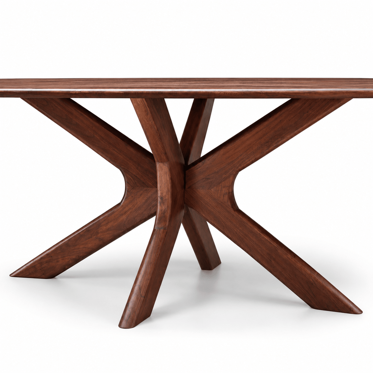Kensington Solid Mango Wood Oval Dining Table – Walnut Brown - Kukuu Sofa
