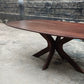 Kensington Solid Mango Wood Oval Dining Table – Walnut Brown - Kukuu Sofa