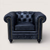 Kingsford - Berlin Grey Top Grain Buffalo Leather Chesterfield sofa - Kukuu Sofa