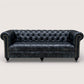 Kingsford - Berlin Grey Top Grain Buffalo Leather Chesterfield sofa - Kukuu Sofa