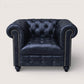 Kingsford - Berlin Grey Top Grain Buffalo Leather Chesterfield sofa - Kukuu Sofa