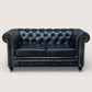 Kingsford - Berlin Grey Top Grain Buffalo Leather Chesterfield sofa - Kukuu Sofa