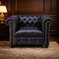 Kingsford - Berlin Grey Top Grain Buffalo Leather Chesterfield sofa - Kukuu Sofa