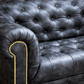 Kingsford - Berlin Grey Top Grain Buffalo Leather Chesterfield sofa - Kukuu Sofa