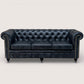 Kingsford - Berlin Grey Top Grain Buffalo Leather Chesterfield sofa - Kukuu Sofa