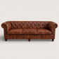 Kingsford - Cognac Brown Top Grain Buffalo Leather Chesterfield sofa - Kukuu Sofa
