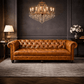 Kingsford - Cognac Brown Top Grain Buffalo Leather Chesterfield sofa - Kukuu Sofa