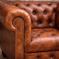 Kingsford - Cognac Brown Top Grain Buffalo Leather Chesterfield sofa - Kukuu Sofa