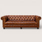 Kingsford - Cognac Brown Top Grain Buffalo Leather Chesterfield sofa - Kukuu Sofa