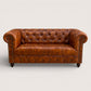 Kingsford - Cognac Brown Top Grain Buffalo Leather Chesterfield sofa - Kukuu Sofa
