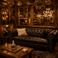 Kingsford Collection – Culcutta Black Top Grain Buffalo Leather Chesterfield Sofa - Kukuu Sofa