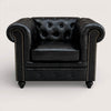Kingsford Collection – Culcutta Black Top Grain Buffalo Leather Chesterfield Sofa - Kukuu Sofa