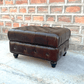 Kingsford Collection - Dark Brown Top Grain Buffalo Leather Chesterfield Ottoman - Kukuu Sofa