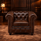Kingsford Collection - Dark Brown Top Grain Buffalo Leather Chesterfield sofa - Kukuu Sofa