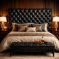 Kingsford Collection – Deep Black Top Grain Buffalo Leather Headboard - Kukuu Sofa