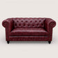 Kingsford Collection – Deep Burgundy Red Top Grain Buffalo Leather Chesterfield sofa - Kukuu Sofa