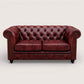 Kingsford Collection – Deep Burgundy Red Top Grain Buffalo Leather Chesterfield sofa - Kukuu Sofa