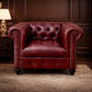 Kingsford Collection – Deep Burgundy Red Top Grain Buffalo Leather Chesterfield sofa - Kukuu Sofa