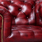 Kingsford Collection – Deep Burgundy Red Top Grain Buffalo Leather Chesterfield sofa - Kukuu Sofa
