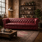 Kingsford Collection – Deep Burgundy Red Top Grain Buffalo Leather Chesterfield sofa - Kukuu Sofa