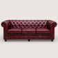 Kingsford Collection – Deep Burgundy Red Top Grain Buffalo Leather Chesterfield sofa - Kukuu Sofa