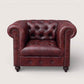 Kingsford Collection – Deep Burgundy Red Top Grain Buffalo Leather Chesterfield sofa - Kukuu Sofa
