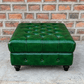 Kingsford Collection - Emerald Green Top Grain Buffalo Leather Chesterfield Ottoman - Kukuu Sofa