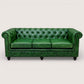 Kingsford Collection - Emerald Green Top Grain Buffalo Leather Chesterfield sofa - Kukuu Sofa