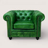 Kingsford Collection - Emerald Green Top Grain Buffalo Leather Chesterfield sofa - Kukuu Sofa