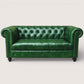 Kingsford Collection - Emerald Green Top Grain Buffalo Leather Chesterfield sofa - Kukuu Sofa