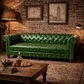 Kingsford Collection - Emerald Green Top Grain Buffalo Leather Chesterfield sofa - Kukuu Sofa