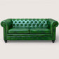 Kingsford Collection - Emerald Green Top Grain Buffalo Leather Chesterfield sofa - Kukuu Sofa