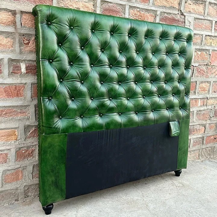 Kingsford Collection – Emerald Green Top Grain Buffalo Leather Headboard - Kukuu Sofa