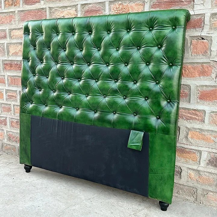 Kingsford Collection – Emerald Green Top Grain Buffalo Leather Headboard - Kukuu Sofa