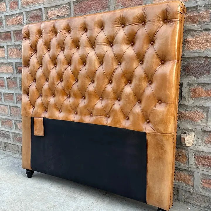 Kingsford Collection – Natural Tan Top Grain Buffalo Leather Headboard - Kukuu Sofa