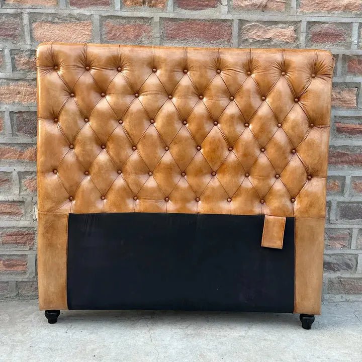 Kingsford Collection – Natural Tan Top Grain Buffalo Leather Headboard - Kukuu Sofa