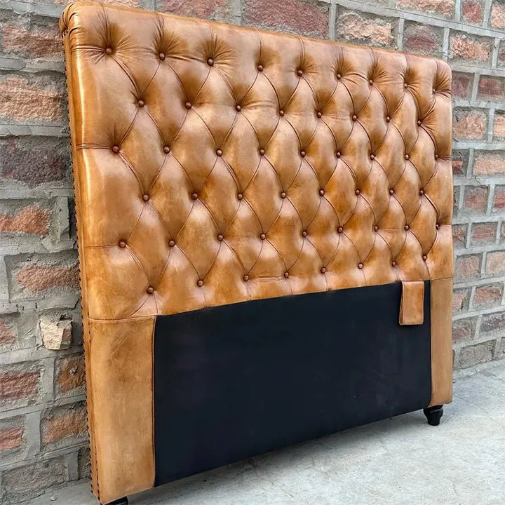 Kingsford Collection – Natural Tan Top Grain Buffalo Leather Headboard - Kukuu Sofa
