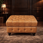 Kingsford - Natural Tan Top Grain Buffalo Leather Chesterfield Ottoman - Kukuu Sofa