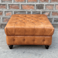 Kingsford - Natural Tan Top Grain Buffalo Leather Chesterfield Ottoman - Kukuu Sofa