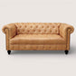 Kingsford - Natural Tan Top Grain Buffalo Leather Chesterfield sofa - Kukuu Sofa